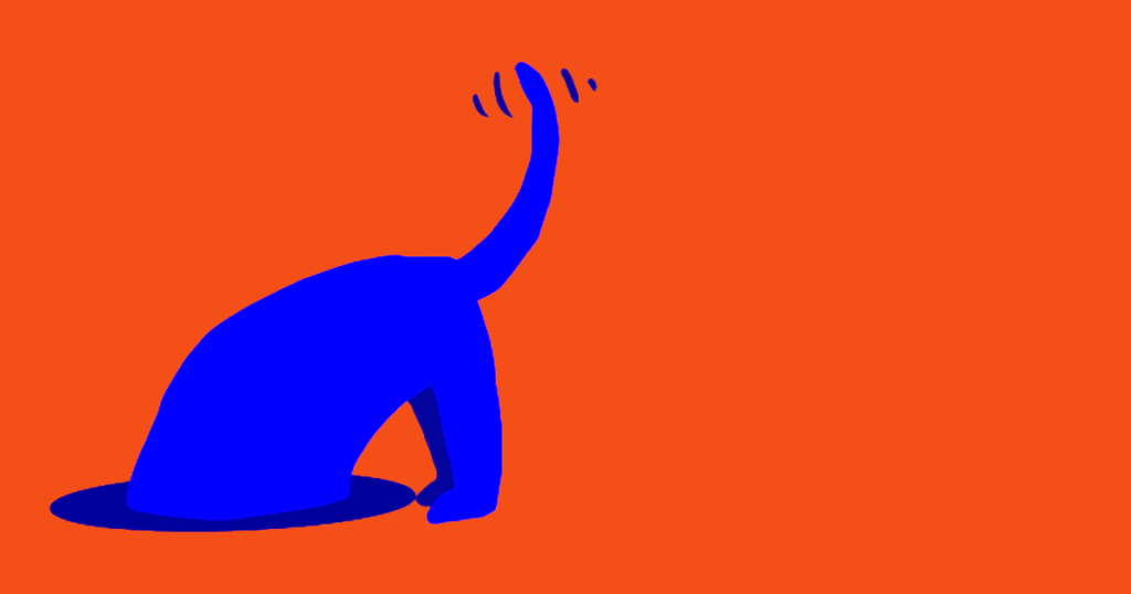 Grafik af en hund der kigger ned i et hul som en del af en påskejagt, lavet for at sørge for at hunden får mental stimulering